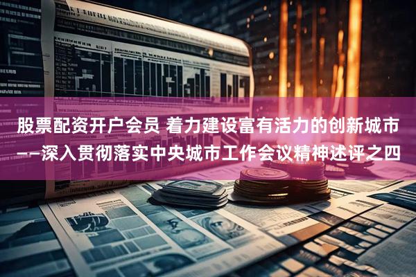 股票配资开户会员 着力建设富有活力的创新城市——深入贯彻落实中央城市工作会议精神述评之四